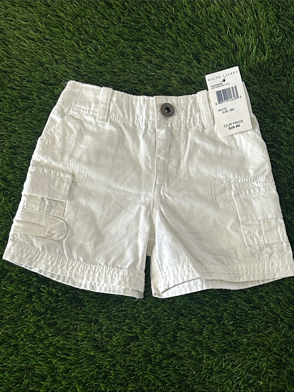 Ralph Lauren White Girls' Cargo Bermuda Shorts